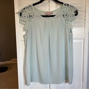 Philosophy Mint Green Short Sleeve Blouse